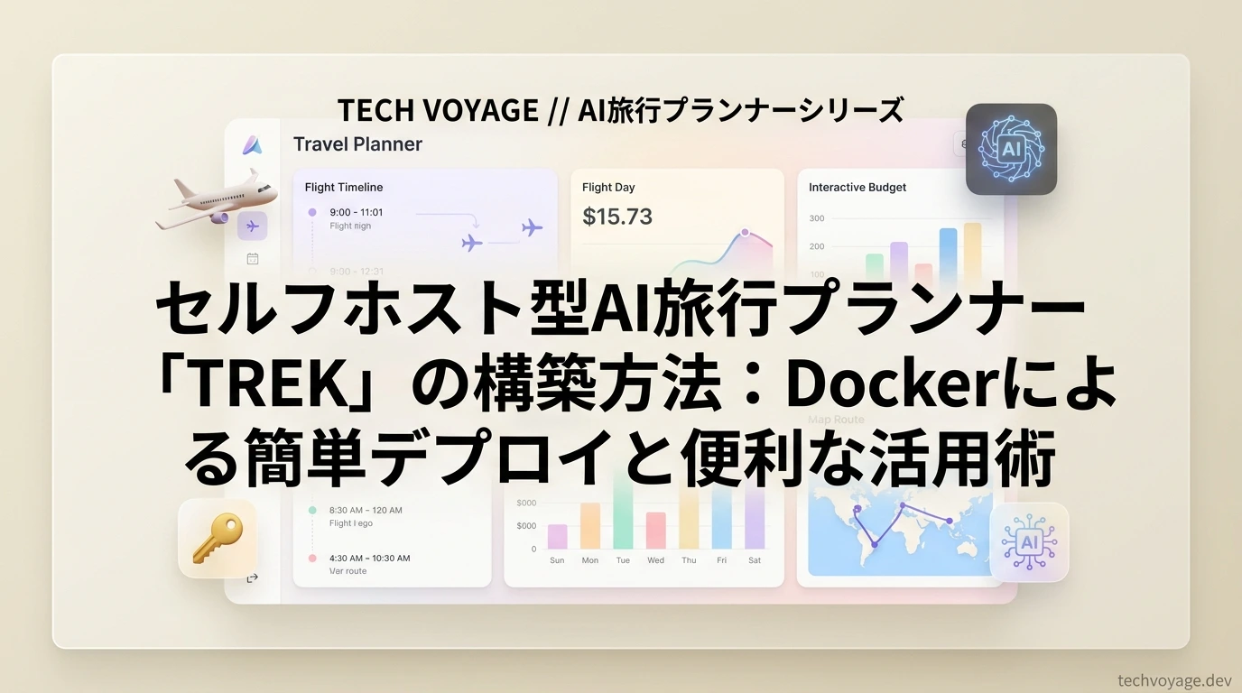 DockerとTREKで旅行プランをセルフホスト：日程、予約、旅費、持ち物リストを完全統合する究極のガイド