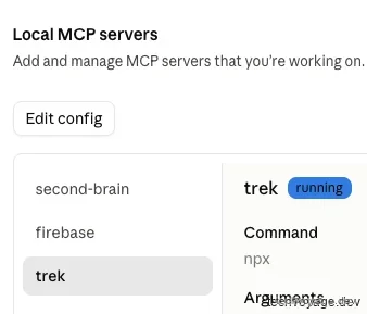 Verifying active TREK connection status inside Claude UI