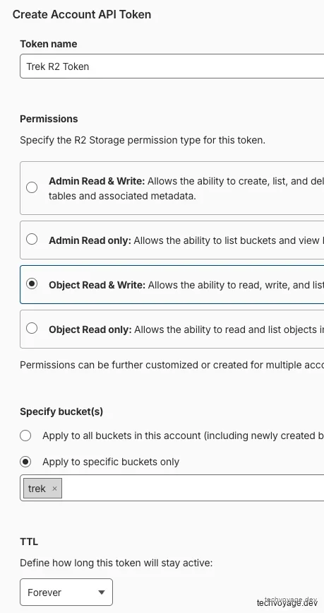 Creating R2 access token with read and write permissions