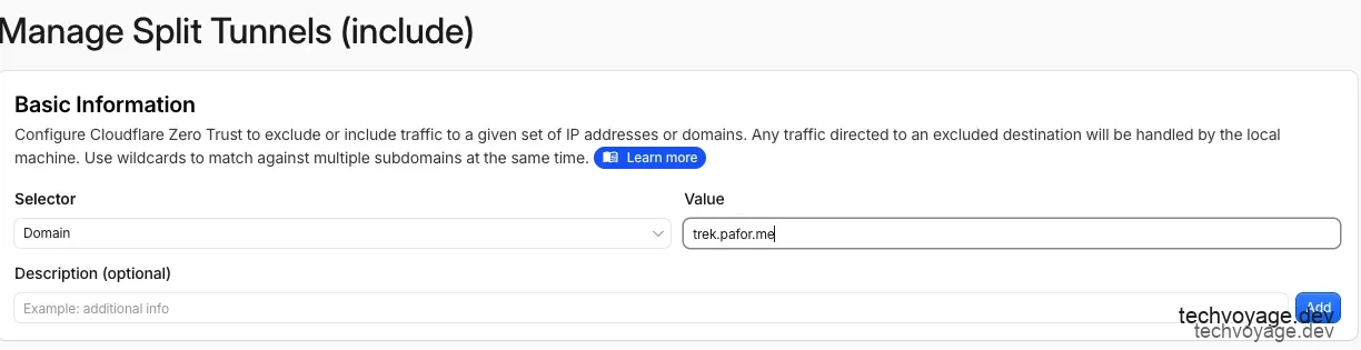 Adding custom domains to Cloudflare Warp Split Tunnels