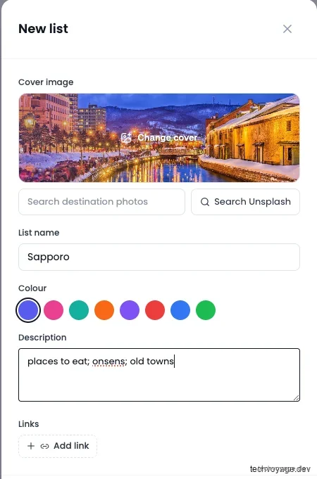 Creating custom lists in user collections