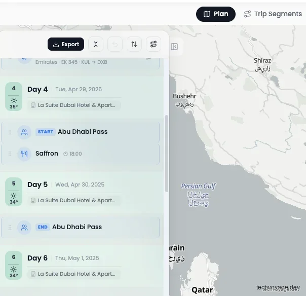 Customizing daily routes with drag-and-drop actions