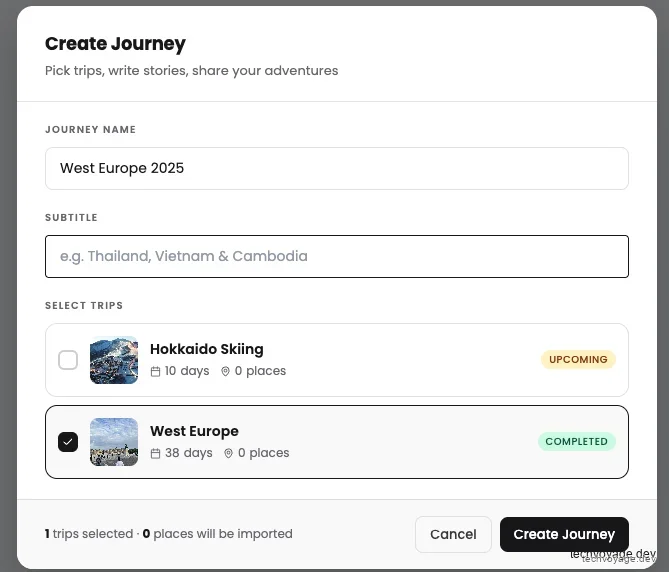 Drafting visual stories in the Journey panel