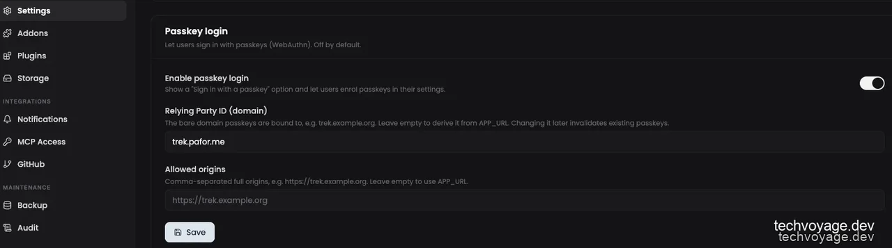 Registering allowed origins for secure Passkey authentication