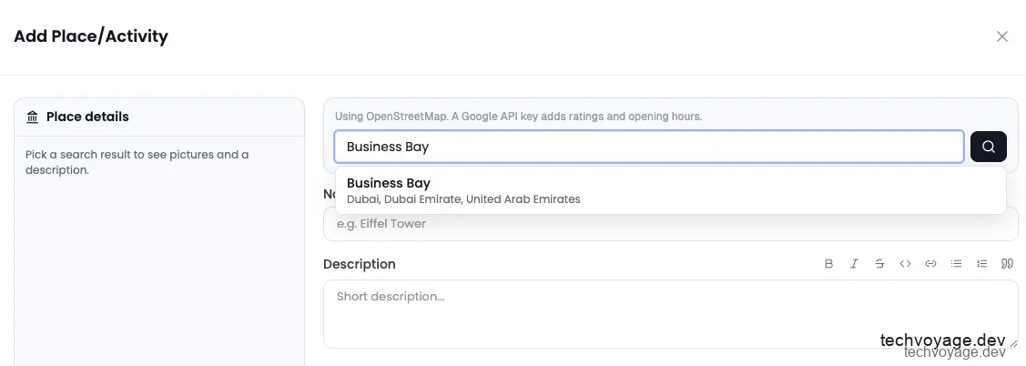 Searching for real-world places using text inputs