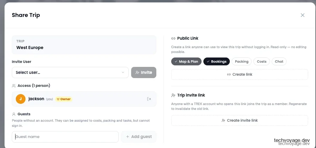 Adding custom traveling companions and guests