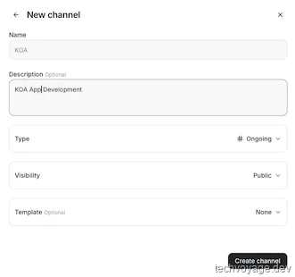 Active channel view displaying consolidated chat history and project tasks
