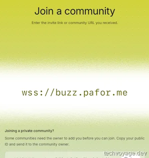 Entering the self-hosted community relay URL in the Buzz desktop app
