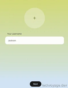 Profile configuration screen in Buzz app to enter display name