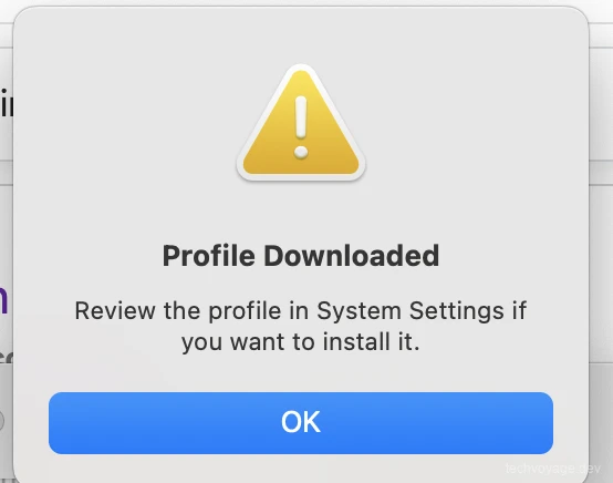 macOS Profiles plus button to add a new profile