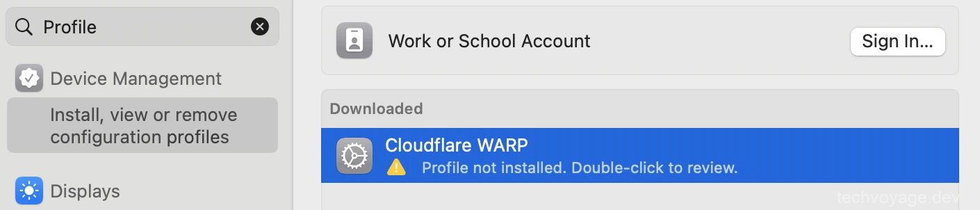 Selecting the mobileconfig file on macOS