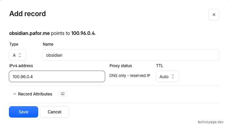 Configuring a DNS A record for the Ignis web client in Cloudflare