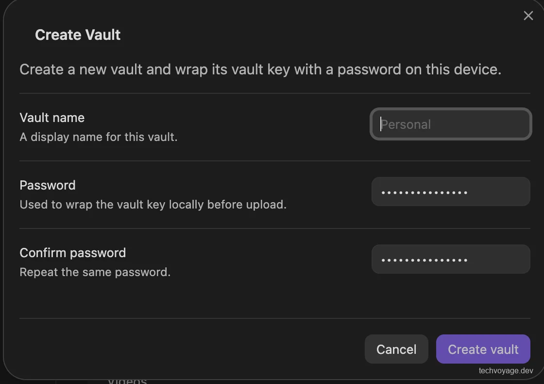 Setting up a secure password for the Obsidian remote vault
