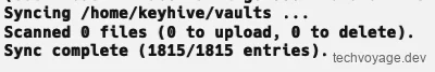 Initial vault synchronization progress in Synch CLI