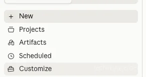 Claude Desktop interface pointing to the Customize button